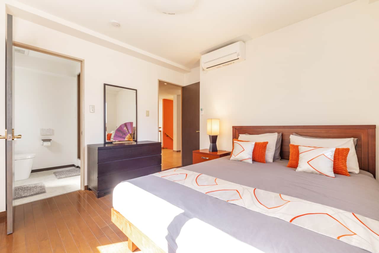 Enjoy restful nights and added convenience with a spacious bedroom and private bathroom access