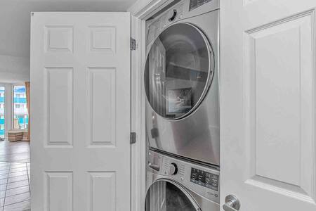 Brand new stackable washer and dryer!