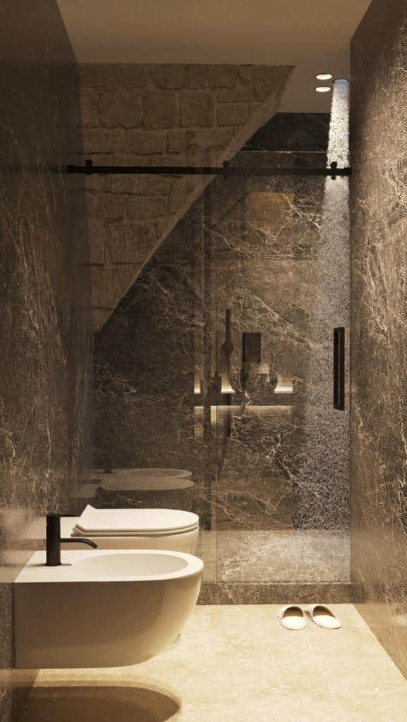 Rejuvenate under a walk-in shower
