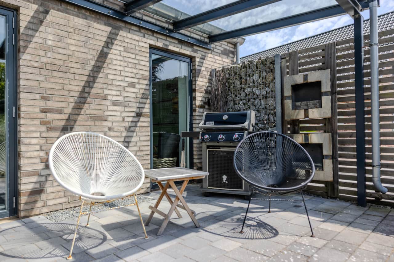 Terrace with outdoor kitchen and barbecue