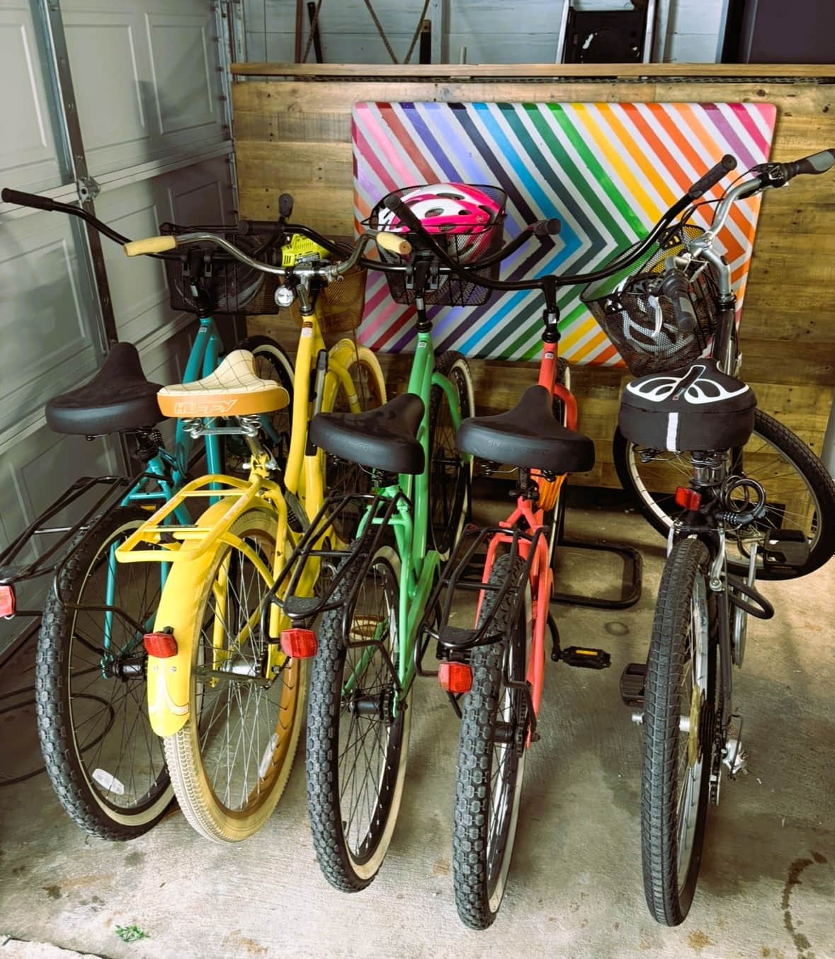 Beach cruiser bikes available for guests at White Magnolia Galveston