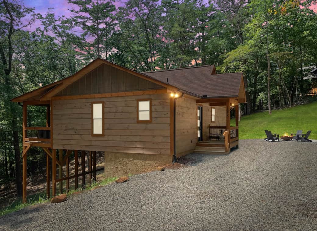 Driveway and front of cabin