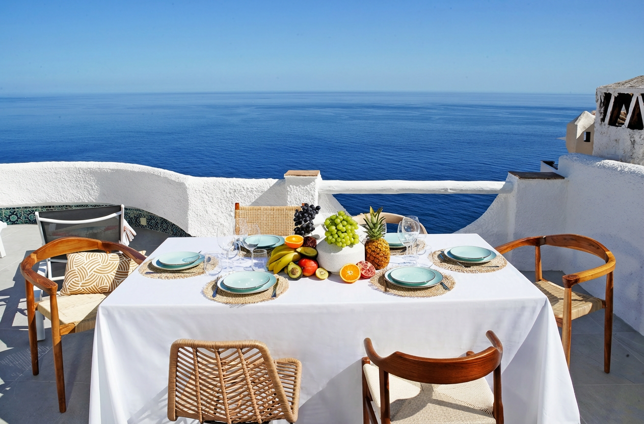 Terraza con vistas al mar