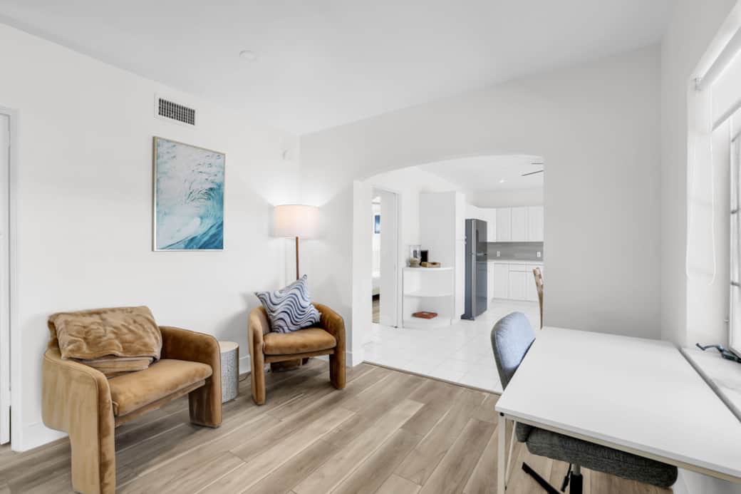 Living room and desk area