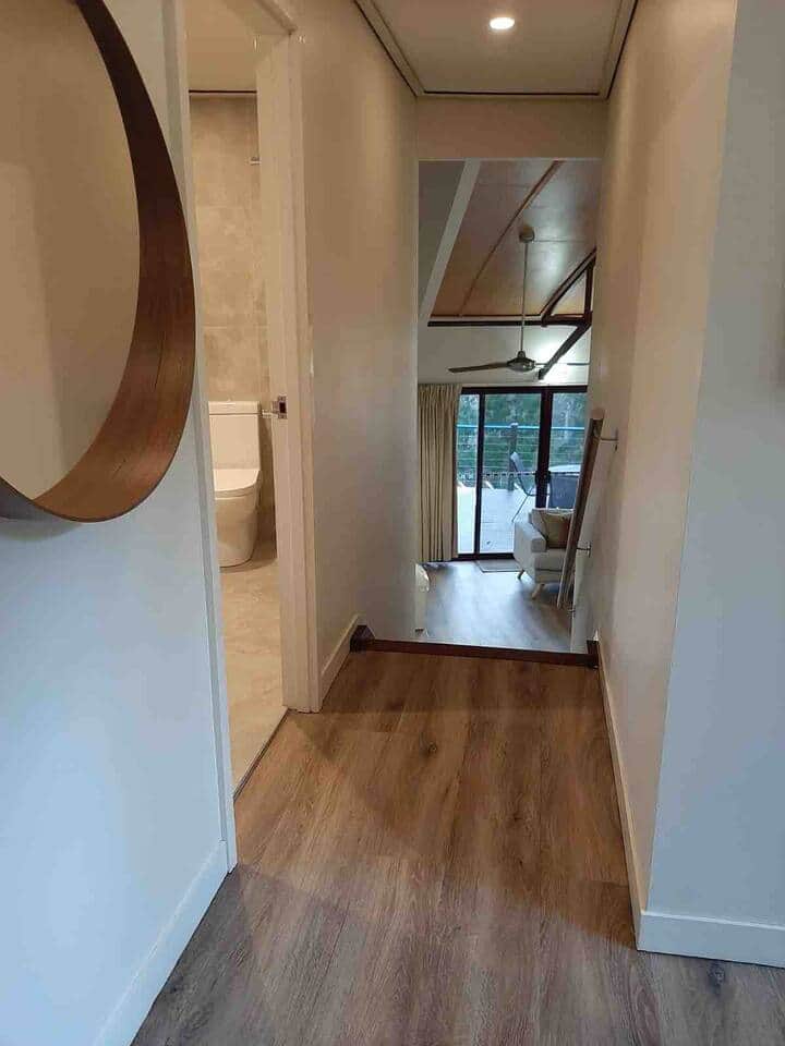 Hallway from bedrooms to lounge, kitchen and dining 