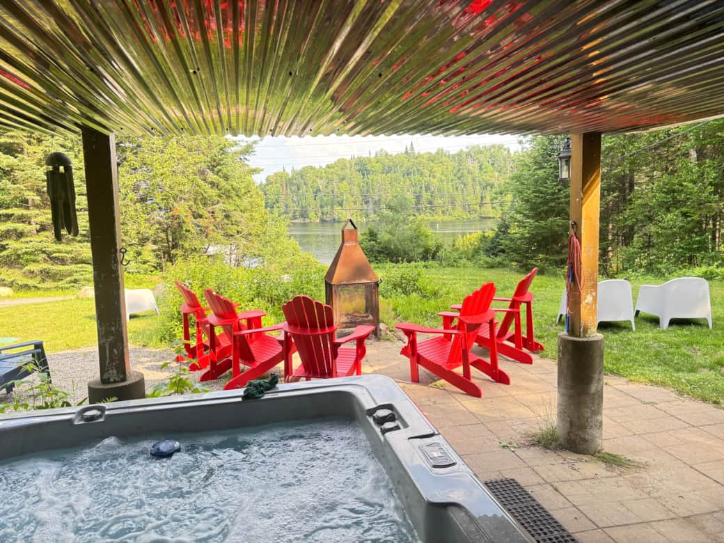 Four season spa and fire place