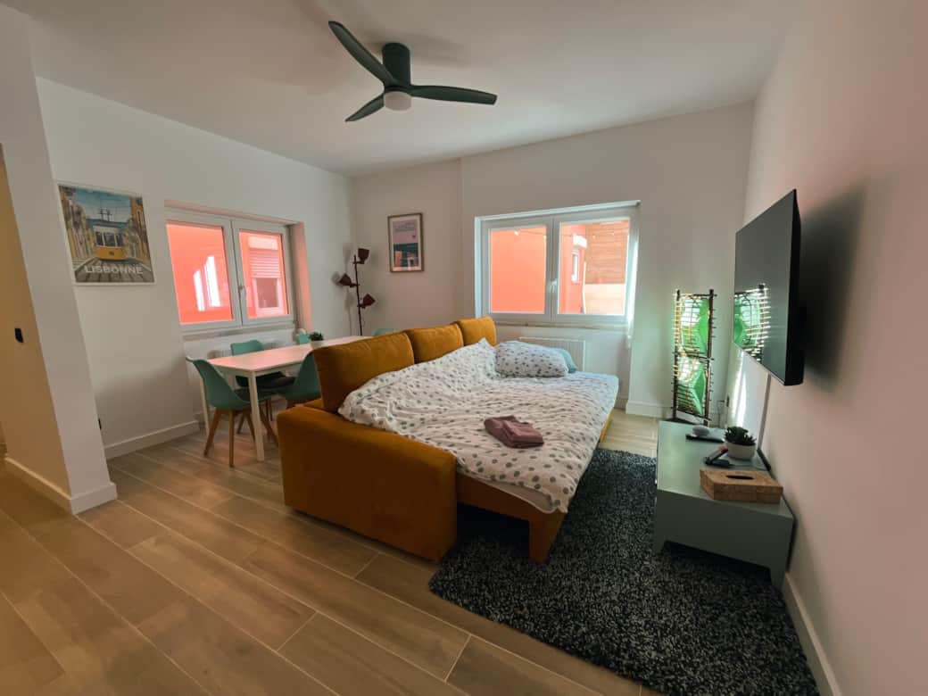 Living room with sofa bed 130cm