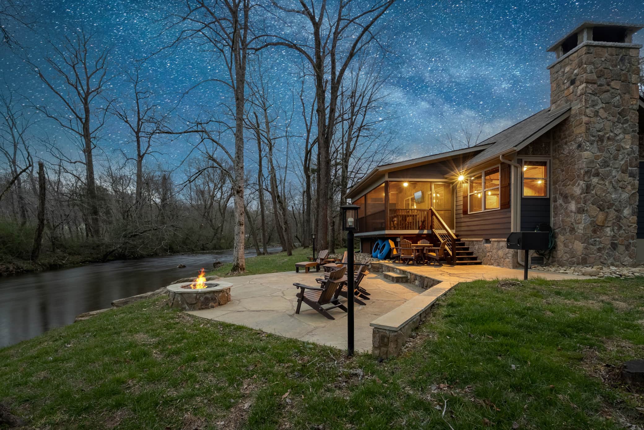 Creekside Swim & Float | Fire Pit & Hot Tub — Cocke County — vacation rental