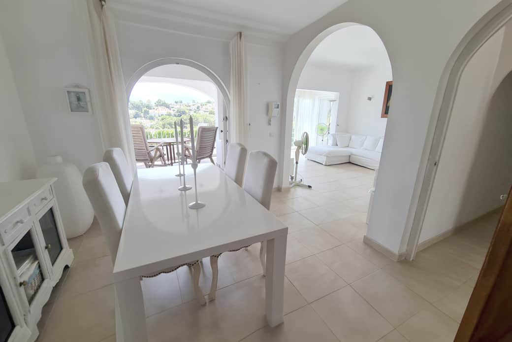 Indoor dining room and terrace
