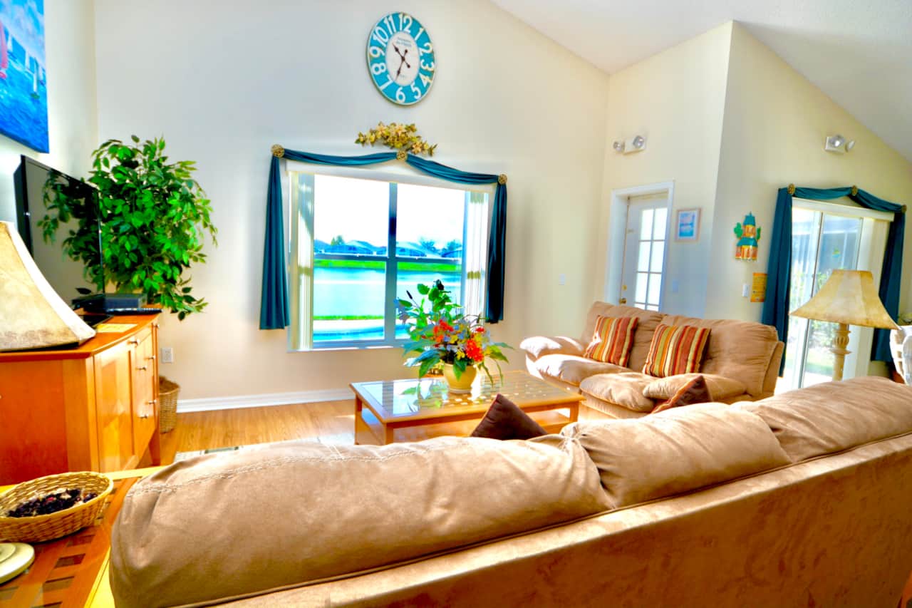 Family living area with TV