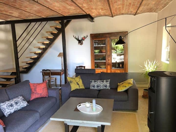 living room, sofa, office area 