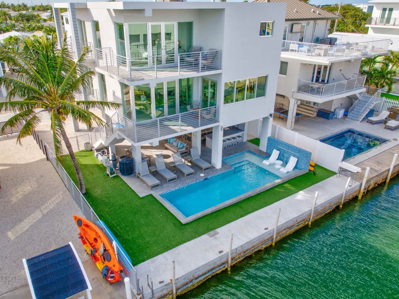 Aerial View of the pool and dock 1