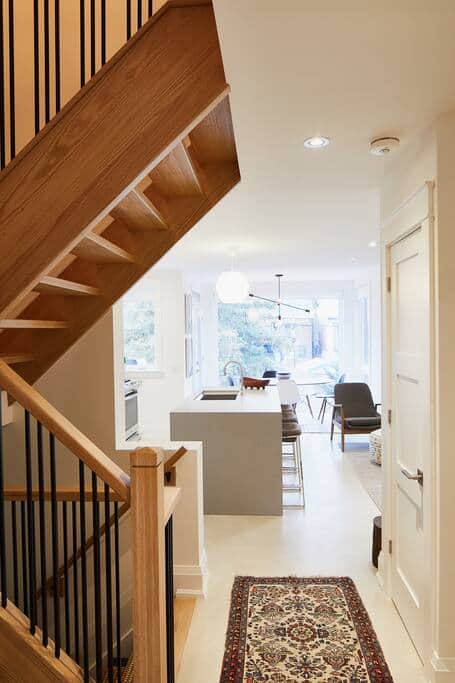 Open stairs to second floor.