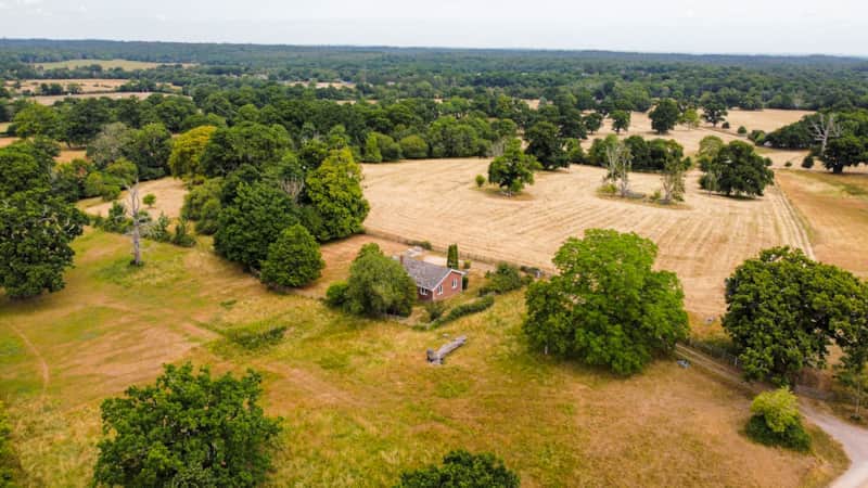 Aerial view of Lime Tree Cottage within Brockenhurst Park Estate