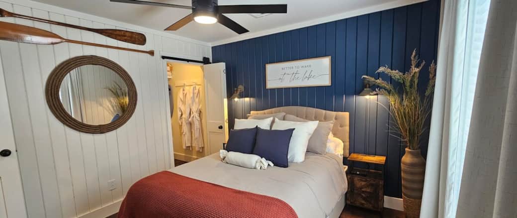 Bedroom | Queen Bed | Smart 50" TV | Fan | Robes Bedroom | Queen Bed | Smart 50" TV | Fan | Robes