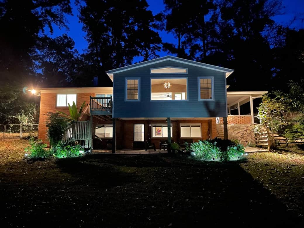 Dusk shot of back of home