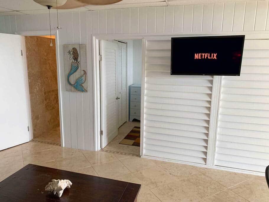 Living room with Netflix on TV Living room with Netflix on TV