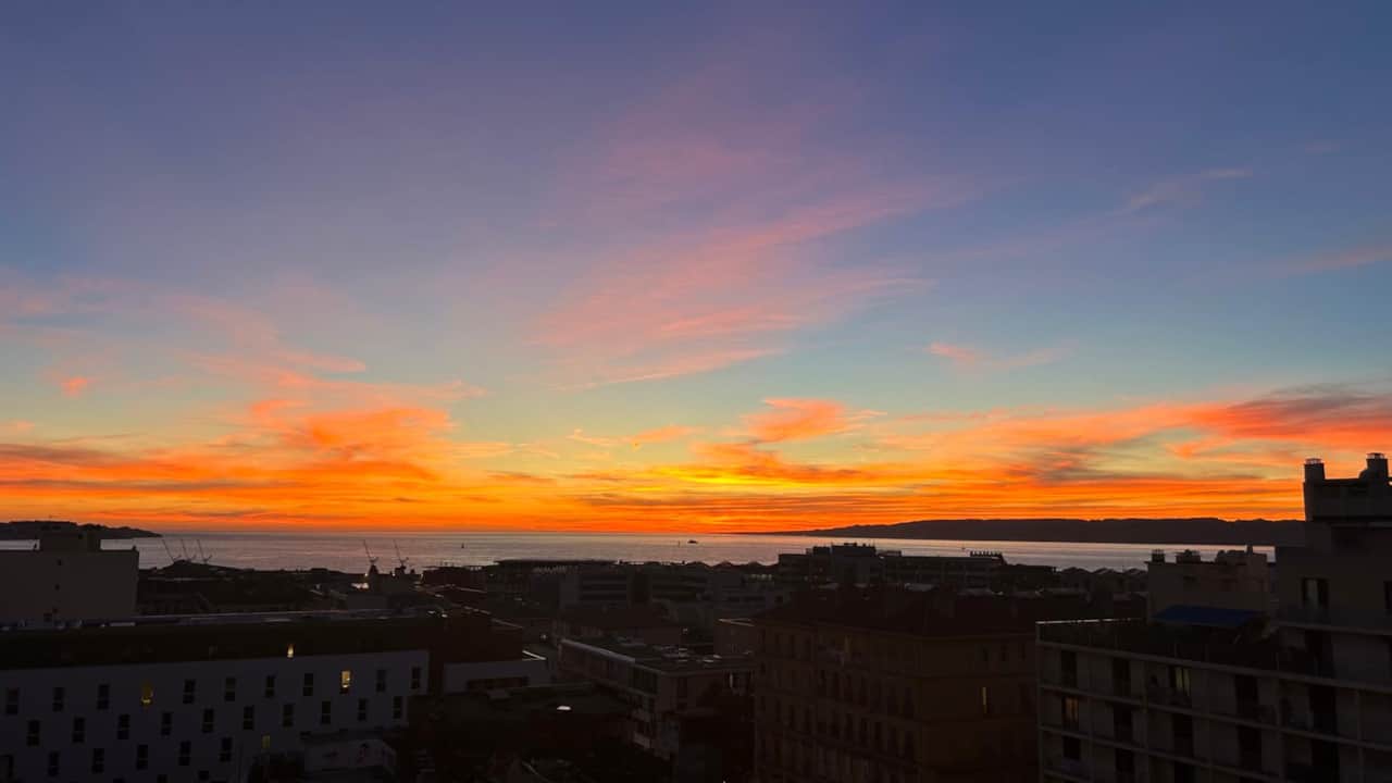 Vue coucher de soleil
