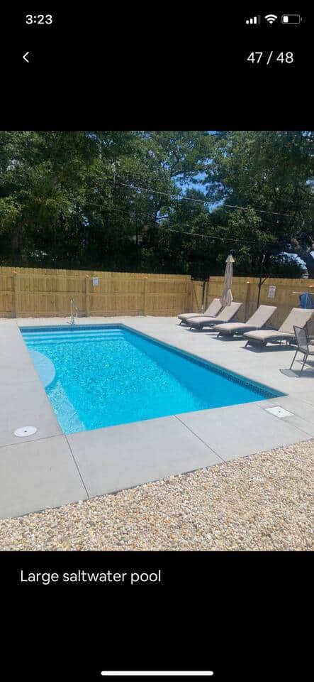Large saltwater pool just outside your door.  Shared with adjacent 4 BR unit. 