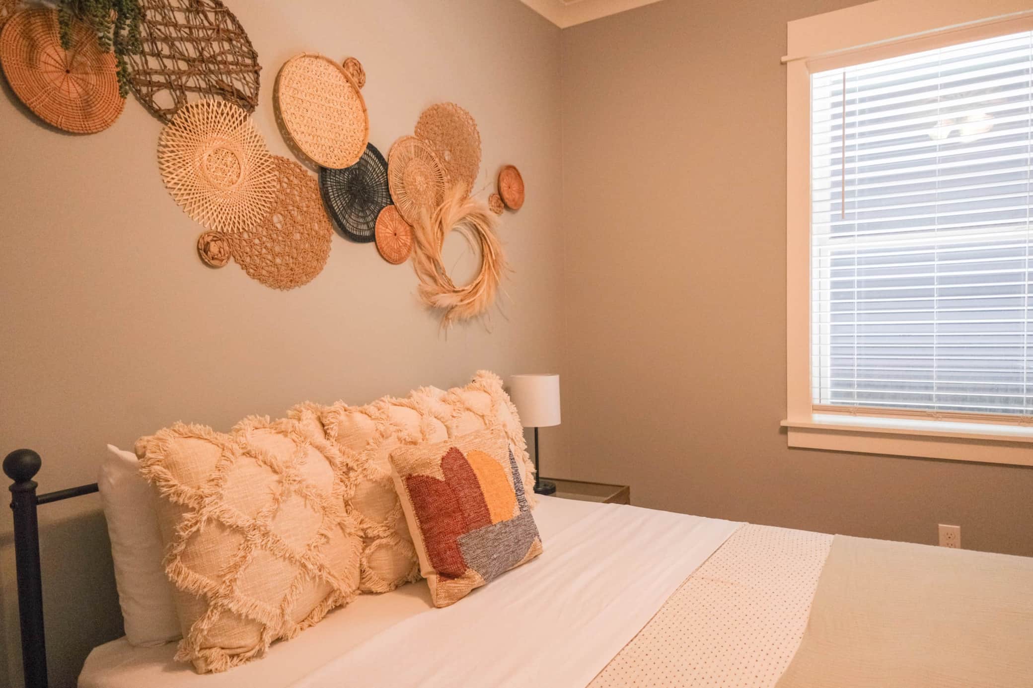 Queen size guest bed with walk in closet and smart tv.jpg