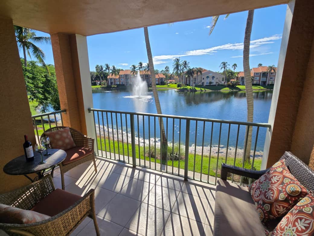 Water feature and amazing sunsets out on the lanai jpg