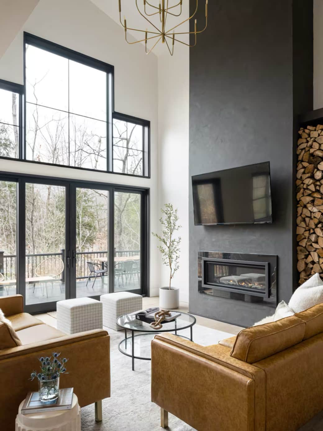 Mountain and river views.