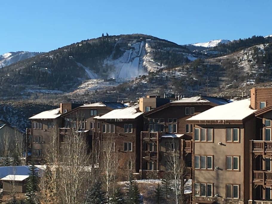 Beautiful Mountain View of the Park City Ski Jump from unit