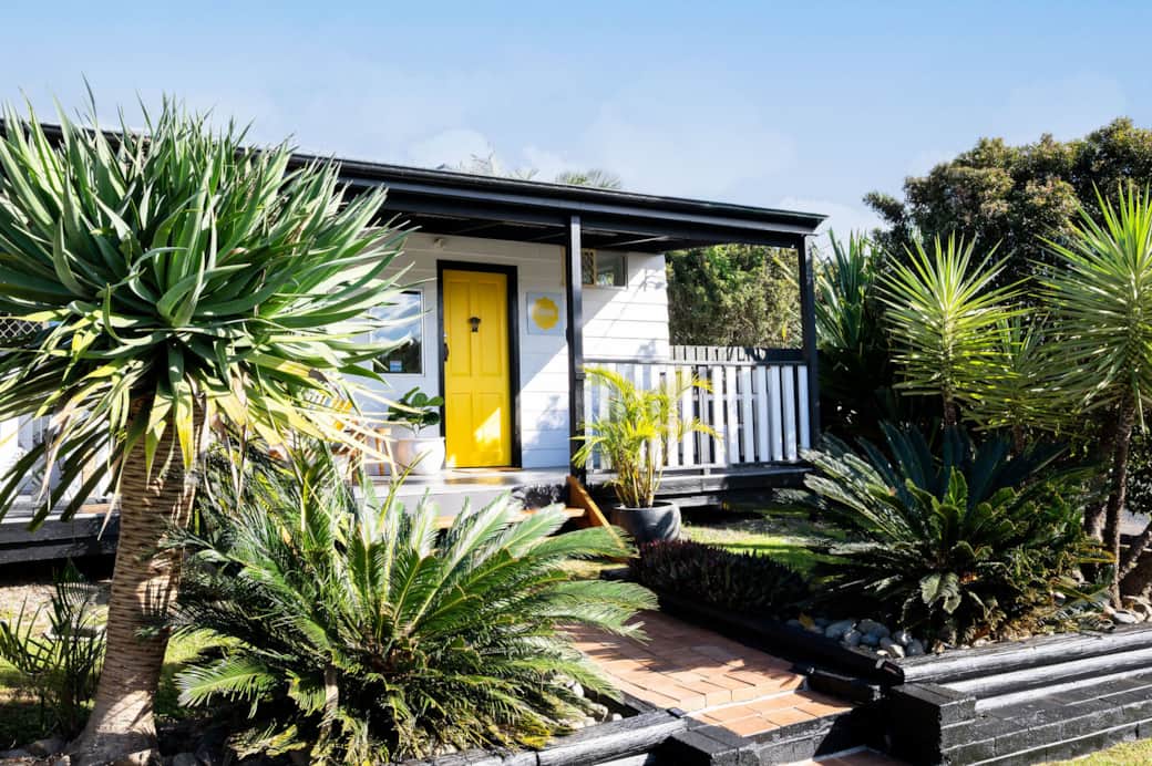 The inviting entrance sets the tone for a relaxed beach holiday