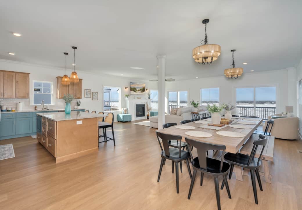 View of living room from stairs