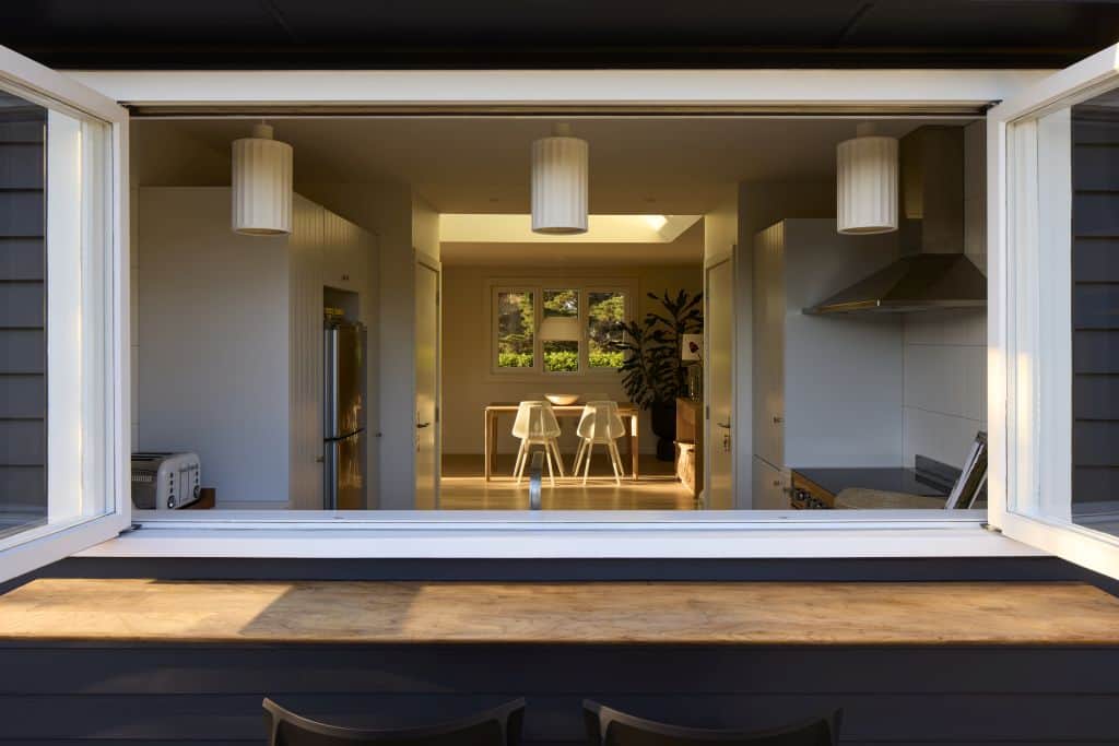 Close up through kitchen window