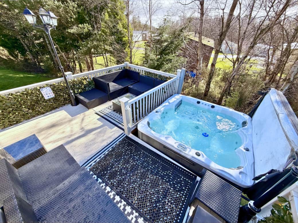 Outdoor Hot Tub and sitting area Outdoor Hot Tub and sitting area
