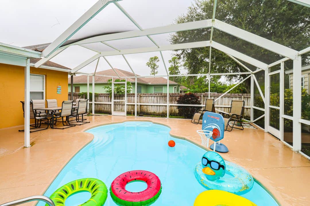 Pool & Fire Pit: Family-Friendly Palm Bay Home!