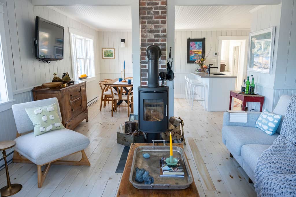 Living room and dining room