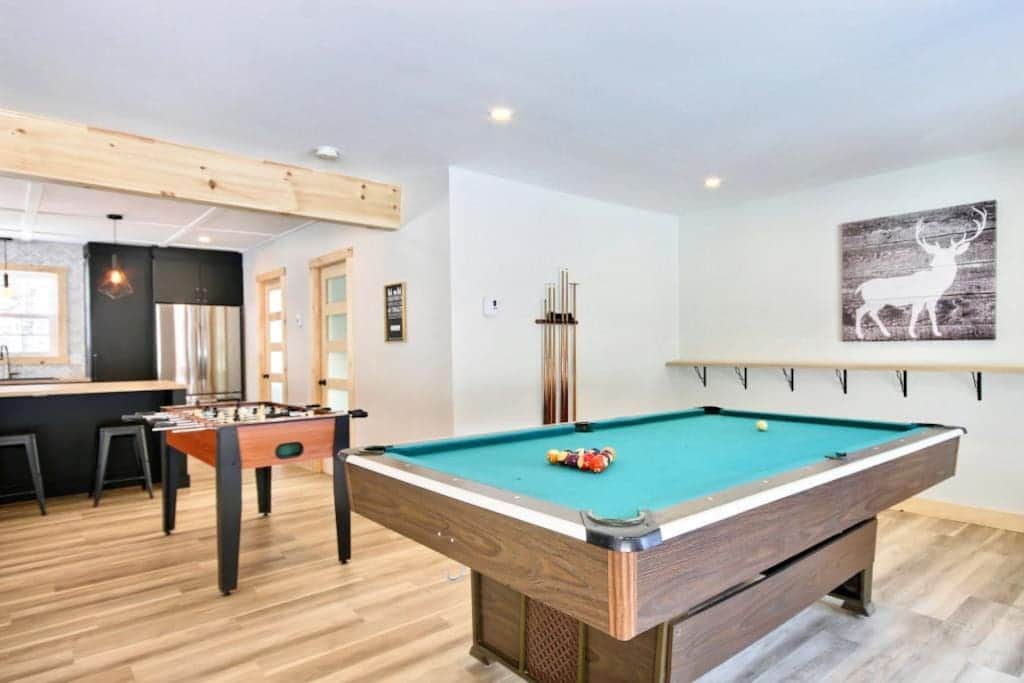 Games room, with billiards and table football Games room, with billiards and table football
