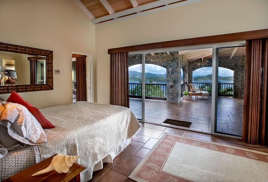 Sliding glass doors to veranda from every room
