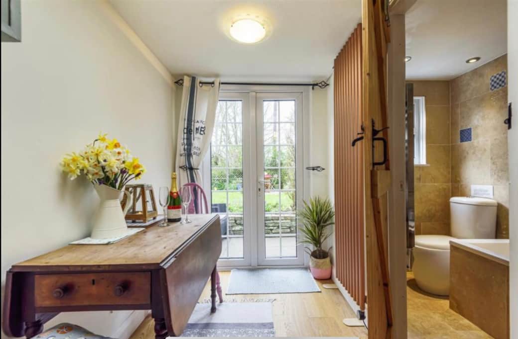 Dining area leading to garden