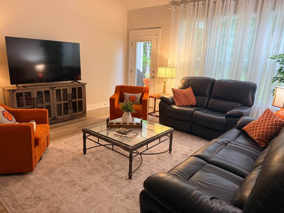 Family Room with Leather Recliner Sofas
