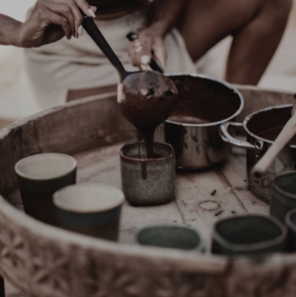 Sacred Cacao Ceremony – 60 min — €175 — gentle ceremonial setting with pure cacao