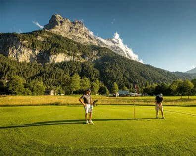 Golf in Grindelwald below the Eiger and Wetterhorn