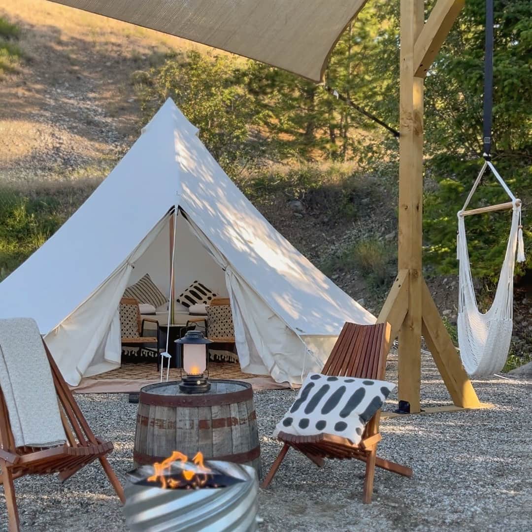 Tent 03 outdoor seating and firepit.