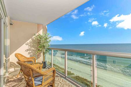 Spacious Oceanfront balcony with access from the living room and master suite!