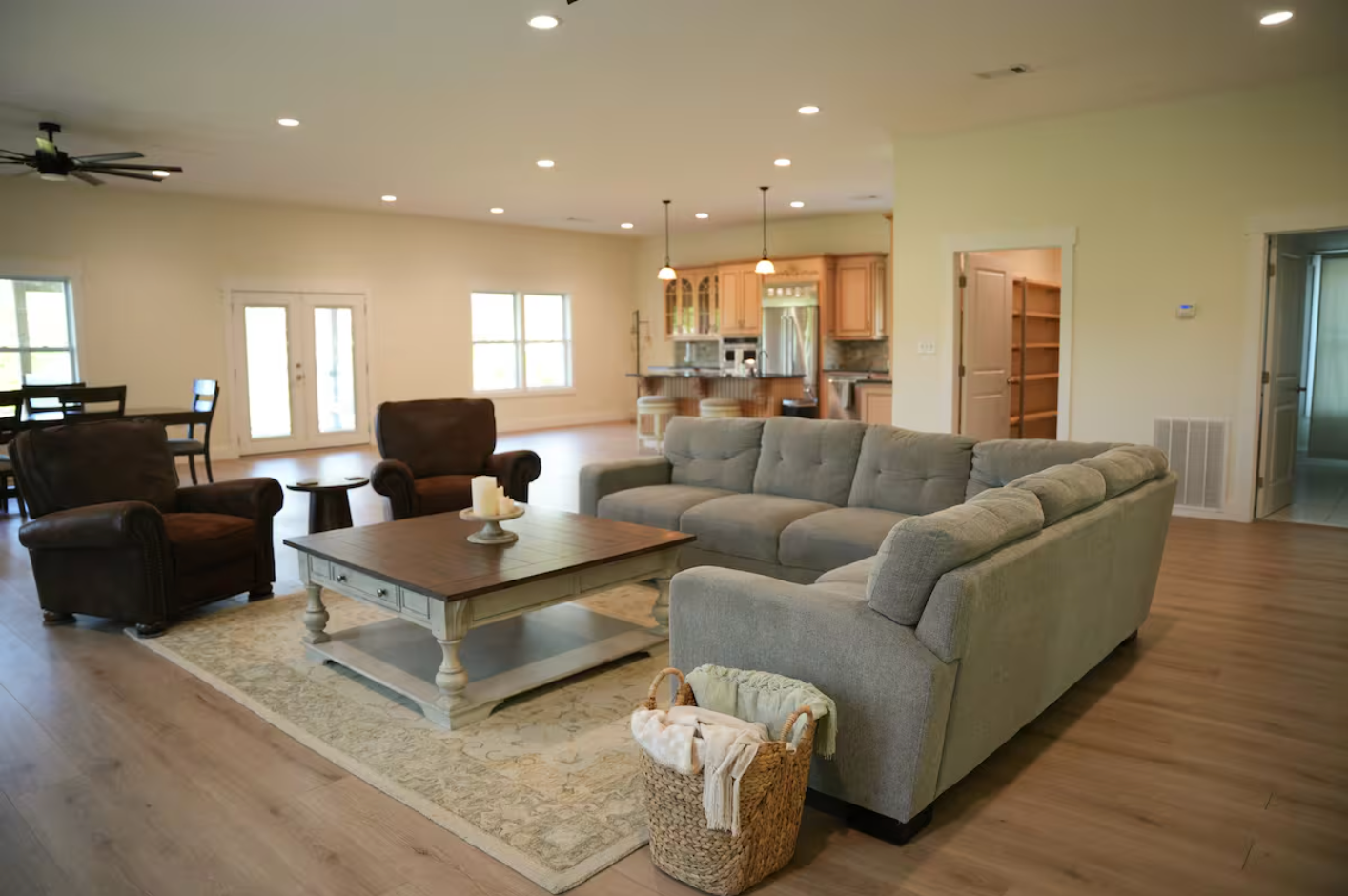 Open to kitchen for easy conversation