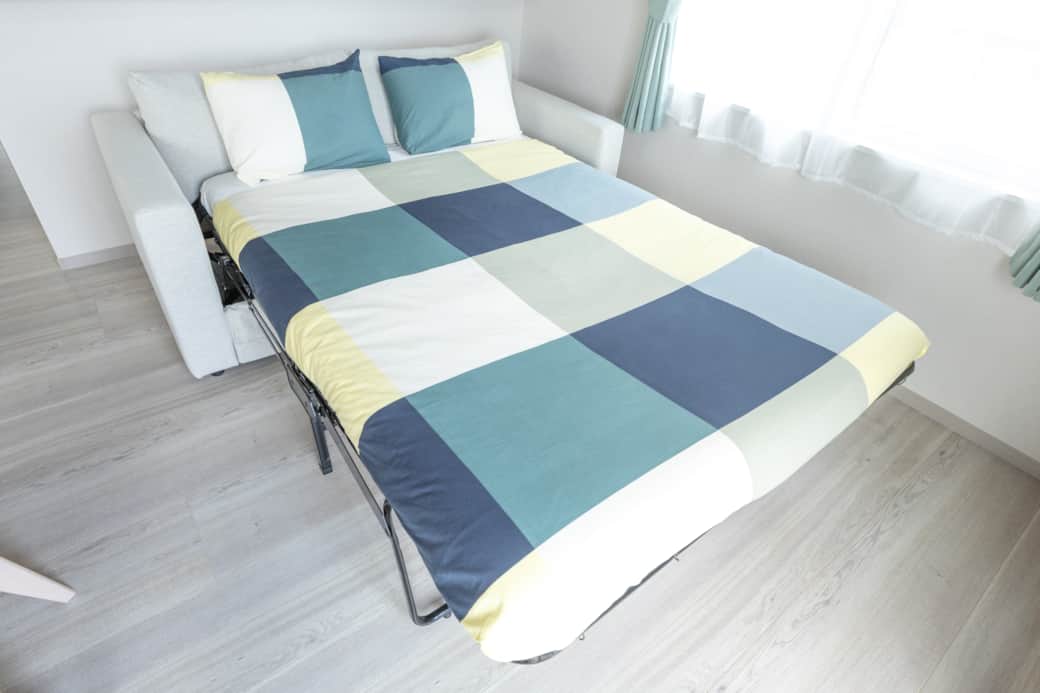 Sofa bed pulled out cozy option