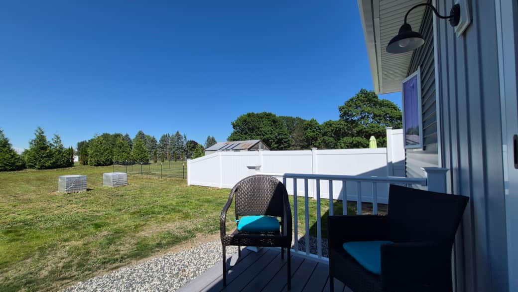 Private deck and yard
