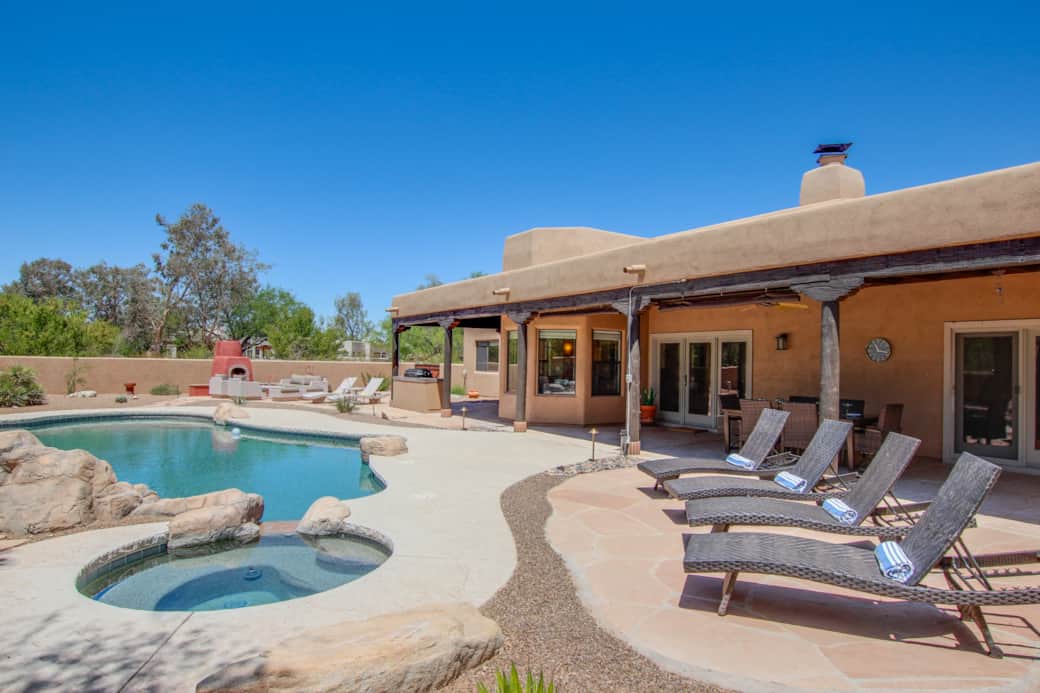 Back patio pool and spa