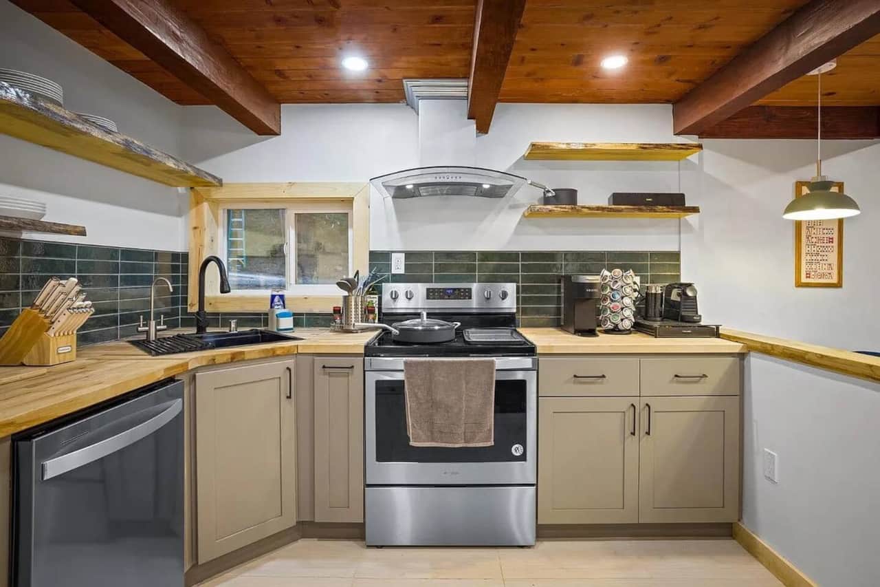 Fully stocked kitchen with modern appliances and everything you need for family meals.