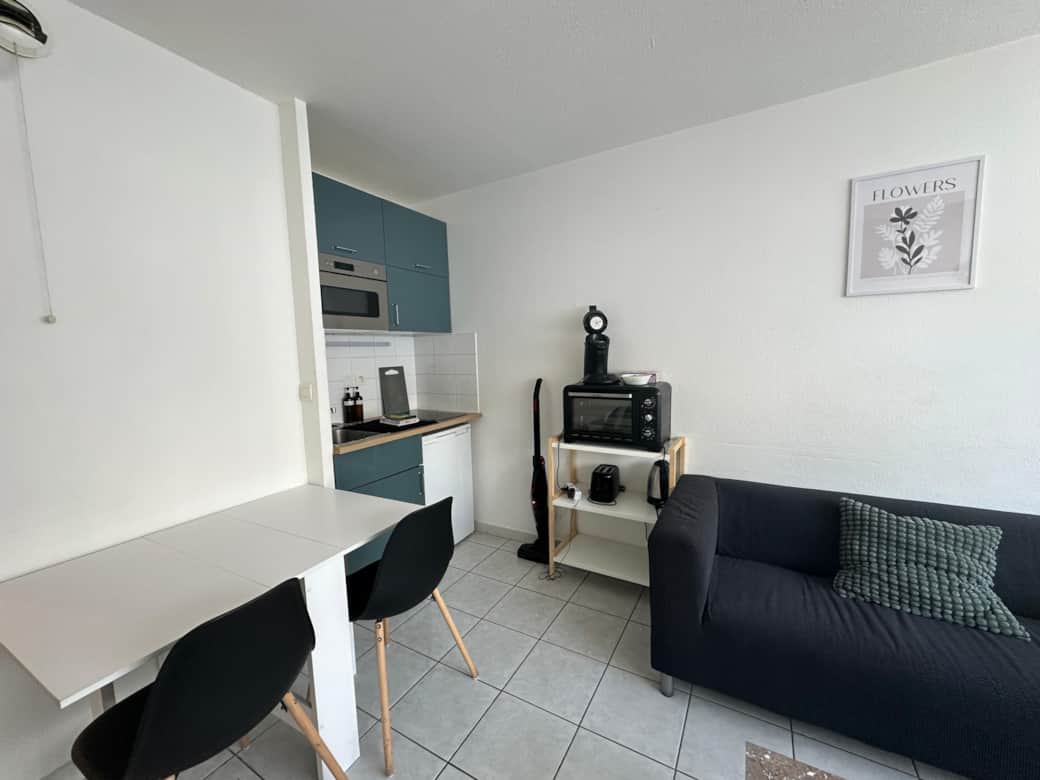living room, sofa, kitchen, chair, desk