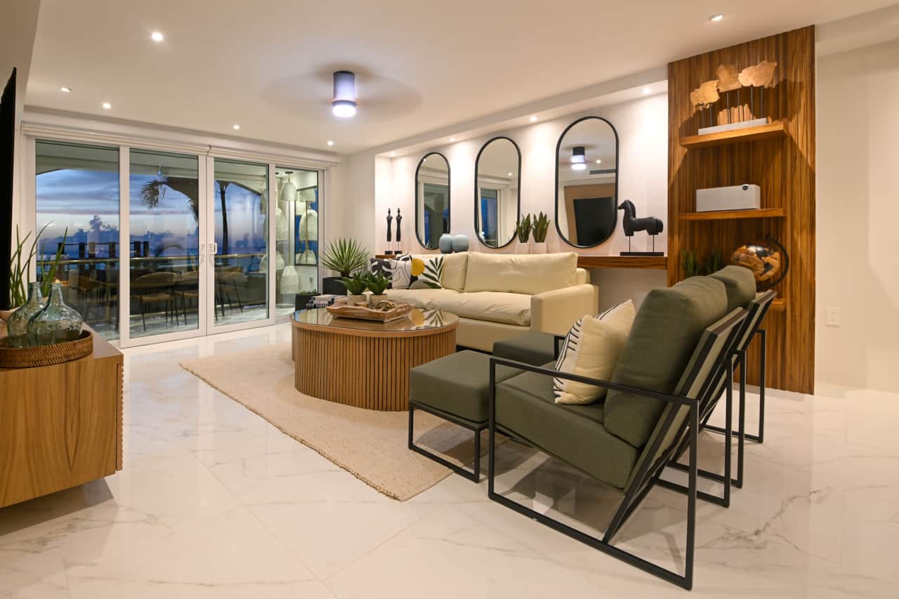 Casa graciela pequena living room terrace view