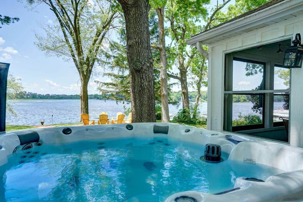 Lake view from hot tub