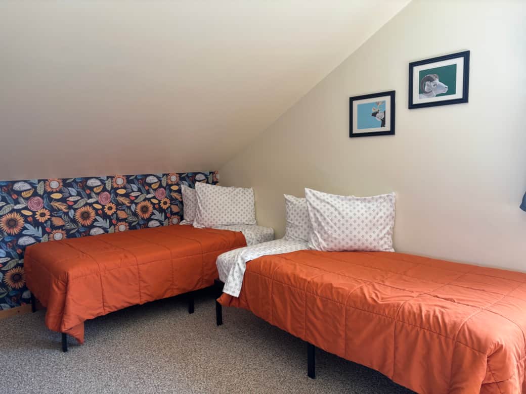 Clean sheets and fluffy pillows for a good night's sleep. 